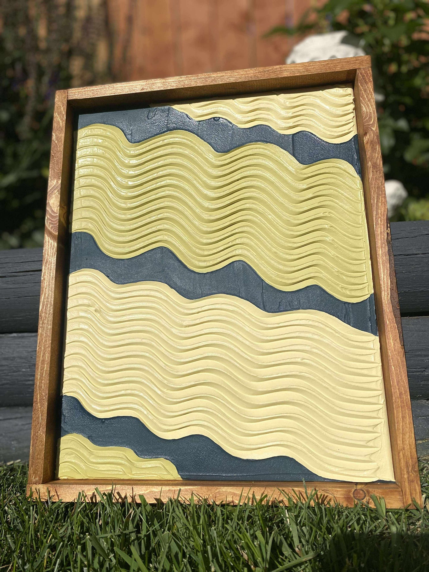 Textured Wall Hanging - indigo green - 1 piece