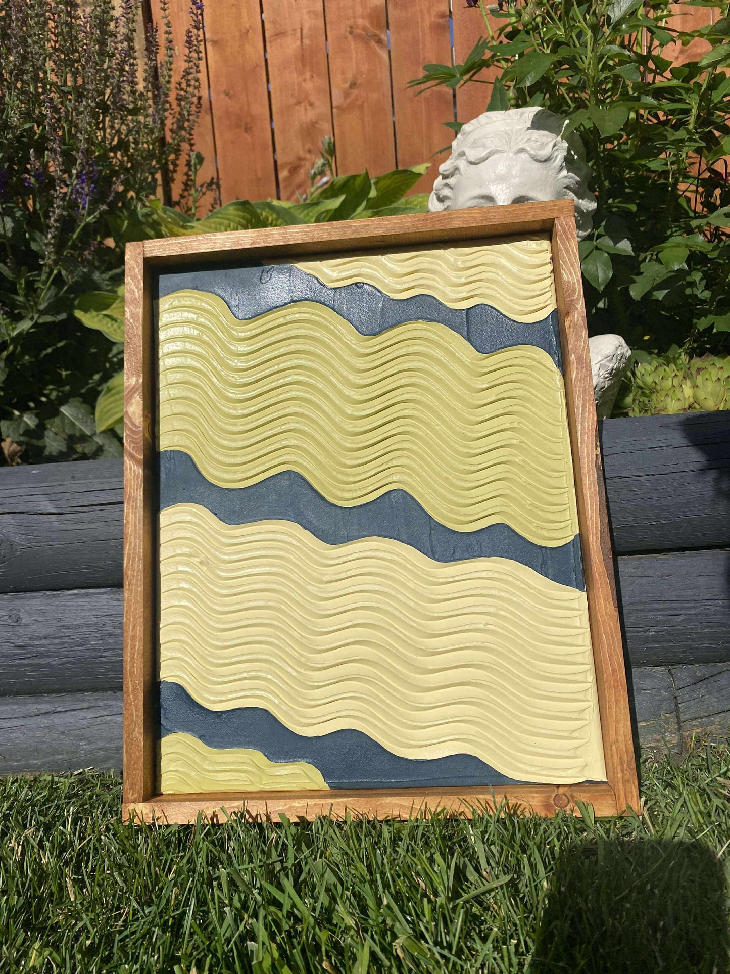 Textured Wall Hanging - indigo green - 1 piece