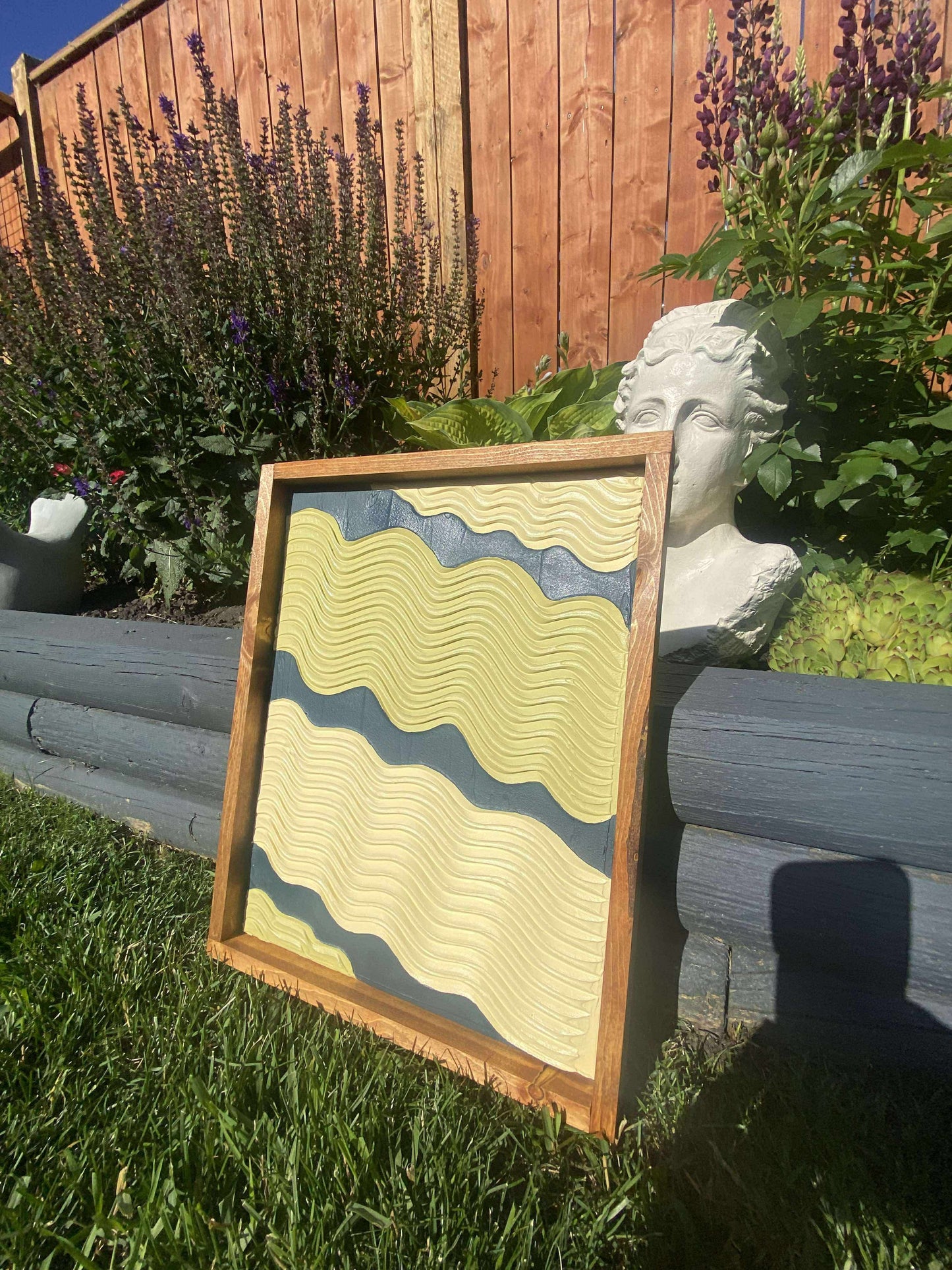 Textured Wall Hanging - indigo green - 1 piece