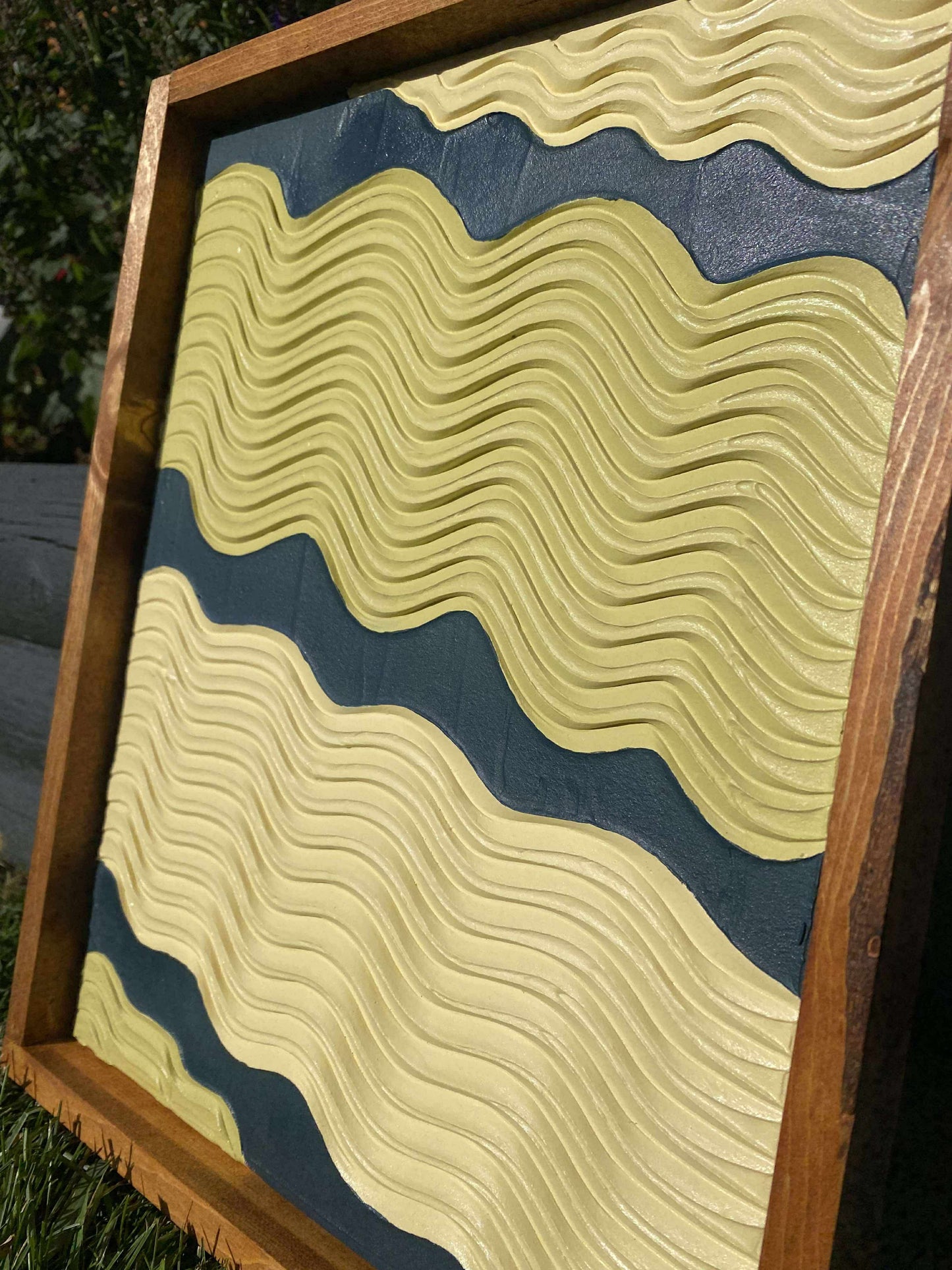 Textured Wall Hanging - indigo green - 1 piece