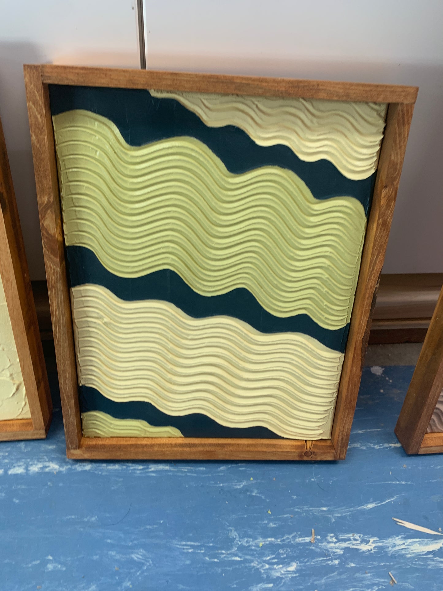 Textured Wall Hanging - indigo green - 1 piece