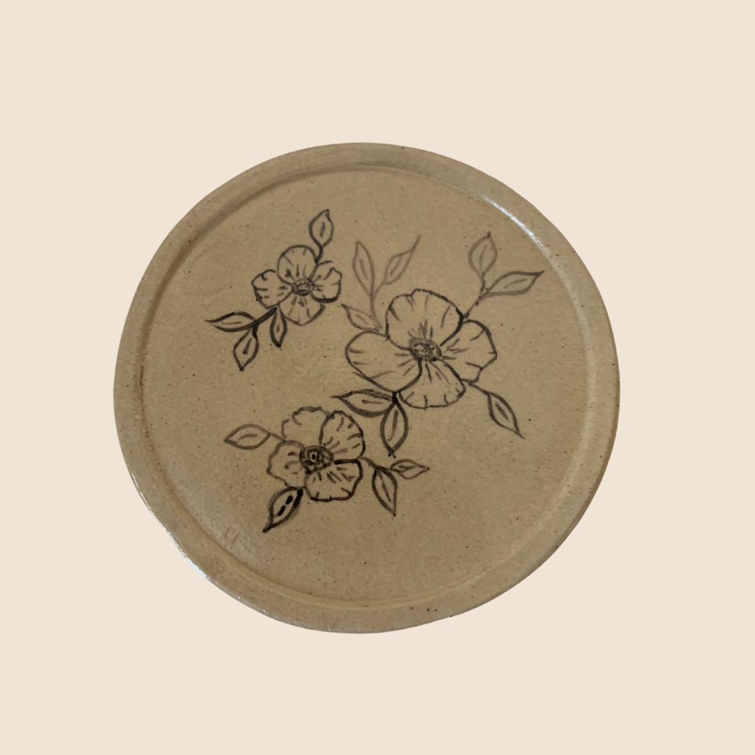 Set of 6 floral motif coasters