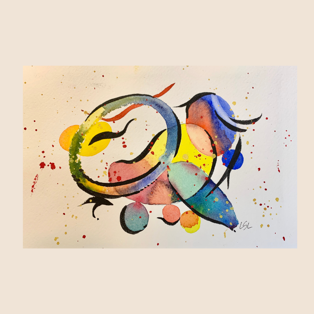 Poster - Abstract birds, 14"x 11"