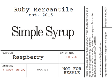 Syrup, Raspberry Simple Syrup