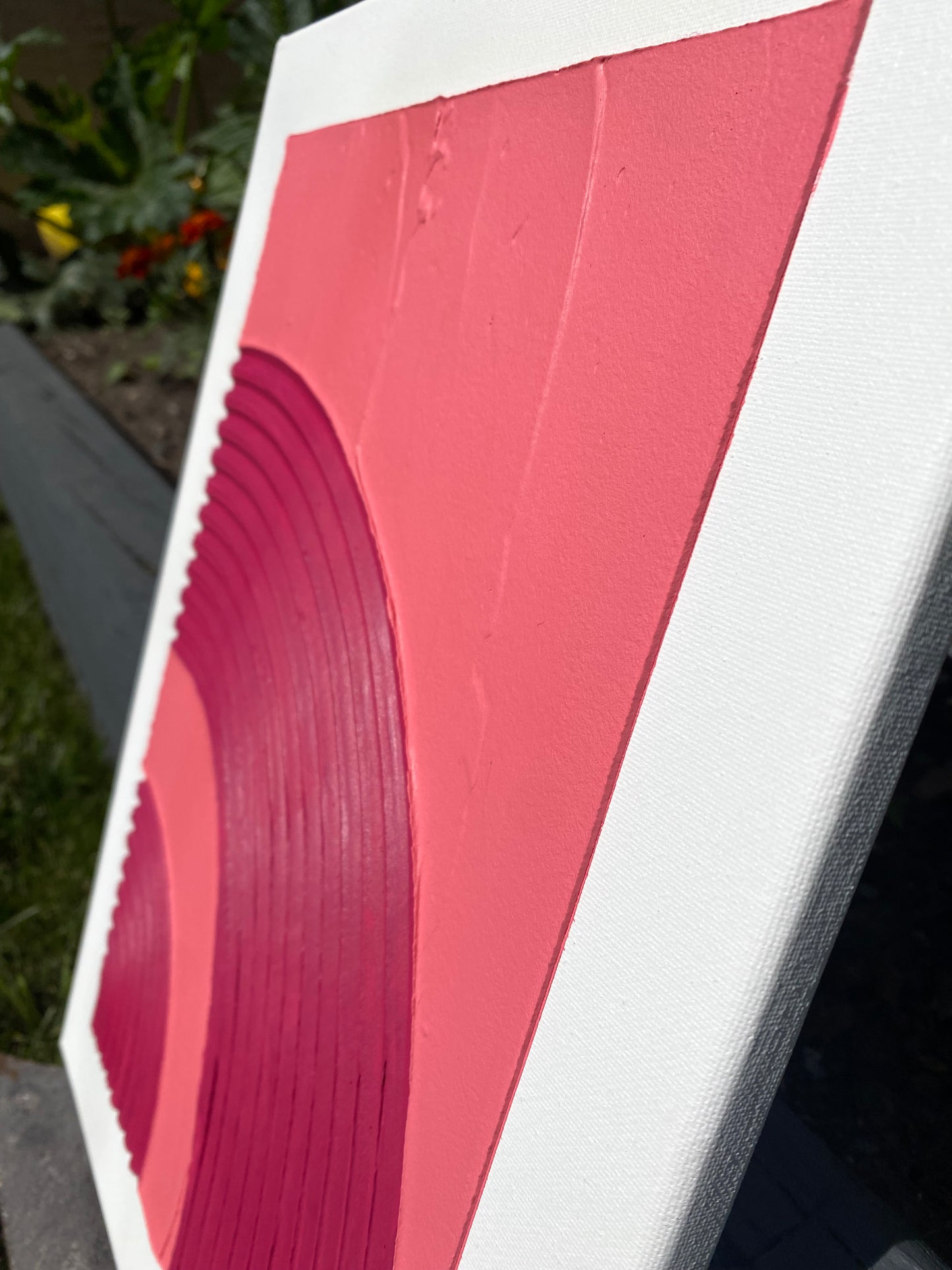 Textured Wall Hanging - pink curves - 1 piece