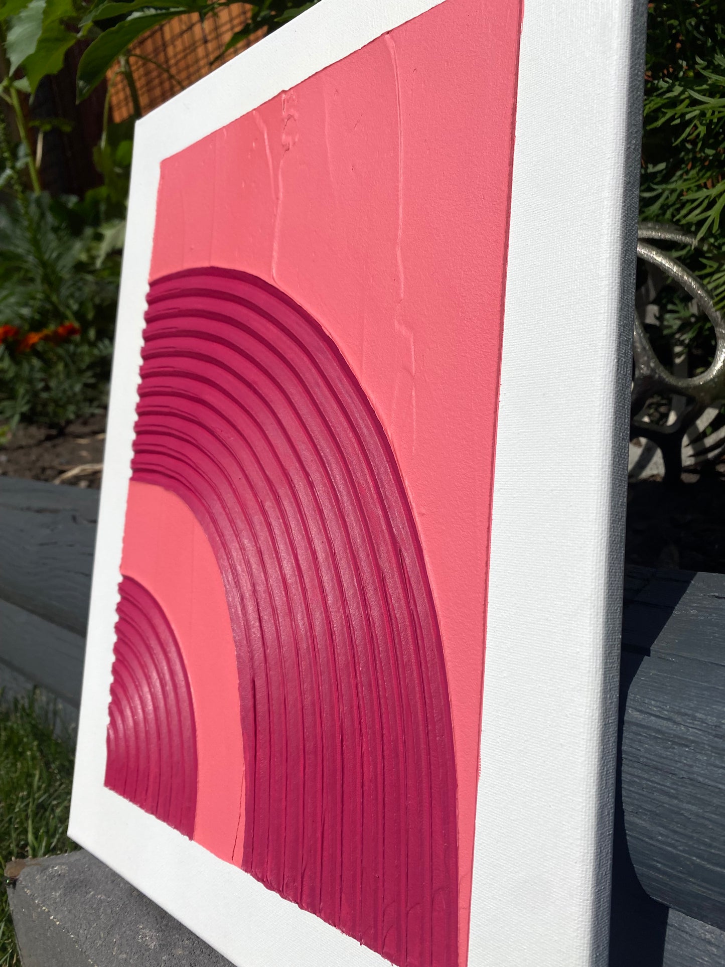 Textured Wall Hanging - pink curves - 1 piece