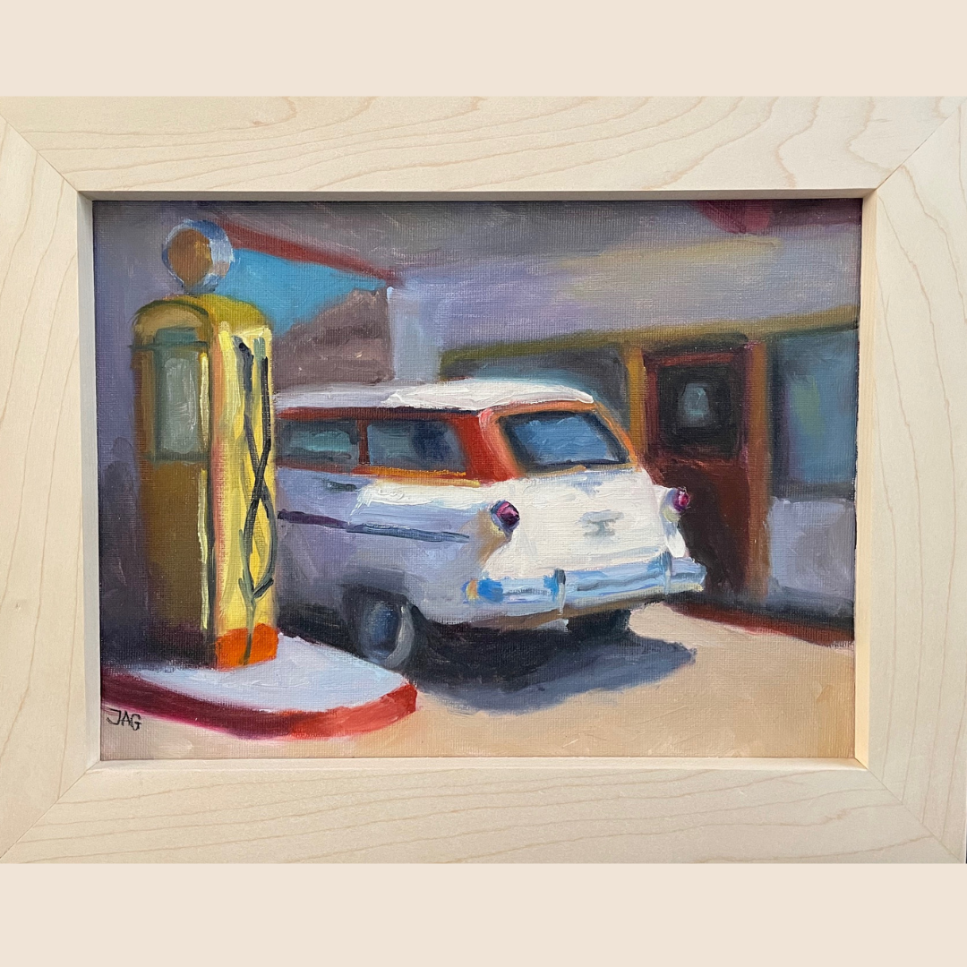 Gas Station oil painting