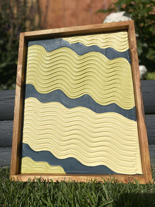 Textured Wall Hanging - indigo green - 1 piece