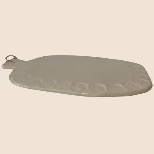 Ceramic Cheese Board - white on white