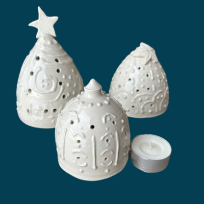 Set of 3 stoneware Christmas trees
