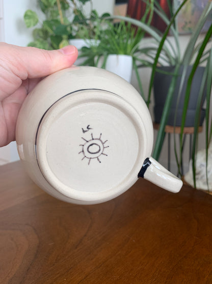 Cappuccino mug white with black