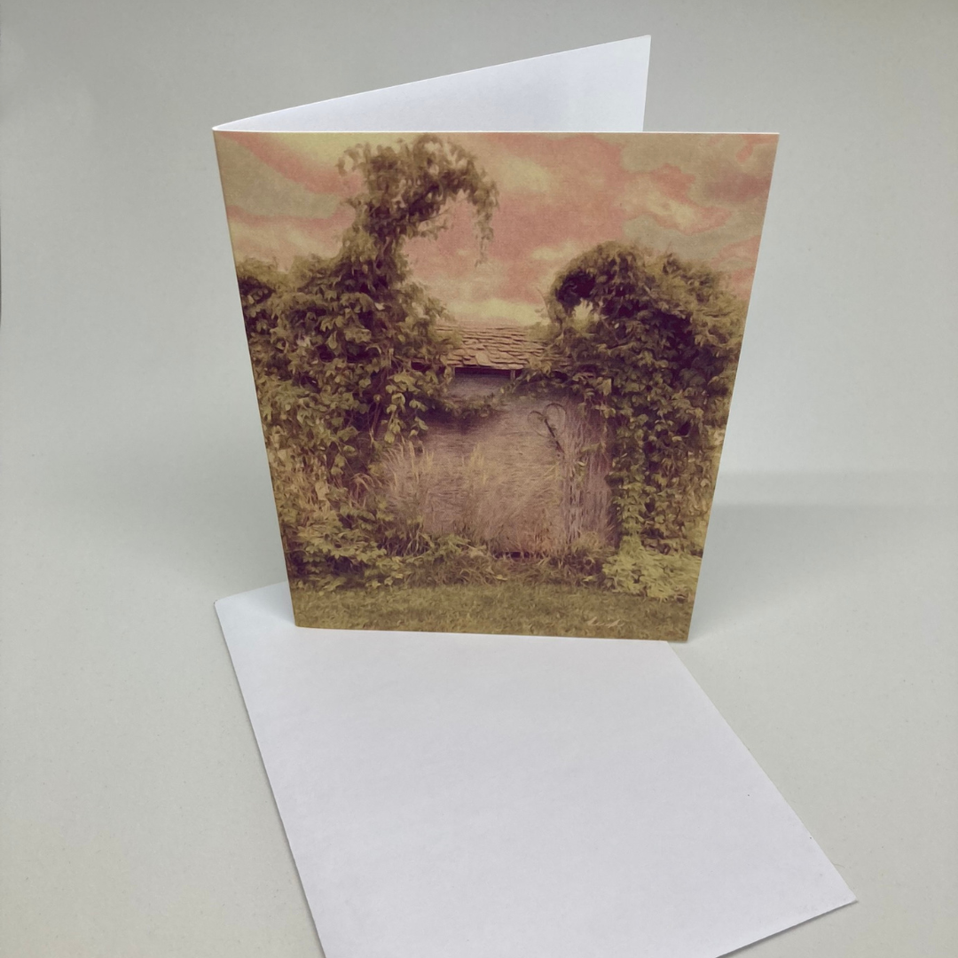 Art Card 4 x 6 - Shed with Hops, Blank, individual card